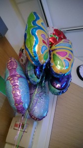 Obligatory balloons from my husband <3 Lots of butterflies this time; my favorite!